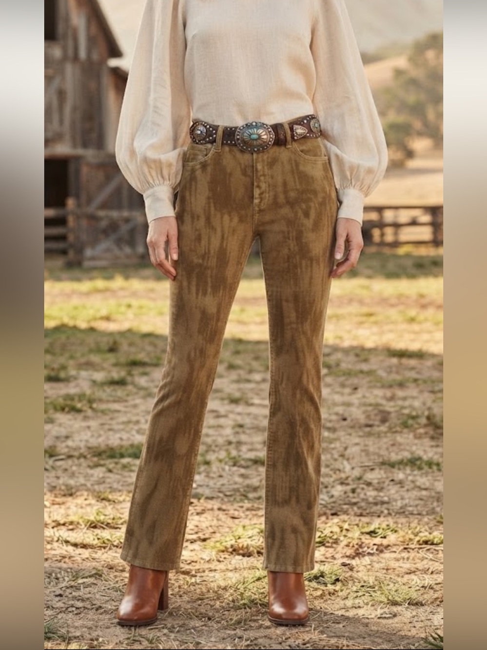 Ralph Lauren Blue Label Corduroy Pants Women’s Tan Boot Cut